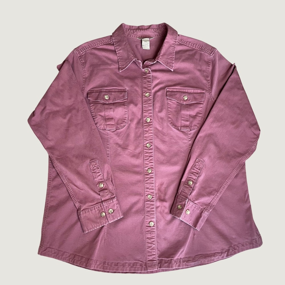 Duluth Trading Co Women's Utility Shirt Jacket Shacket Mauve Pink Size XXL